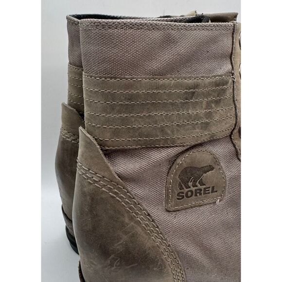 Sorel Gray Lexie Wedge Boots Women's Size 10 NL3046‎ EUC Grey Pink Lace - Picture 5 of 11